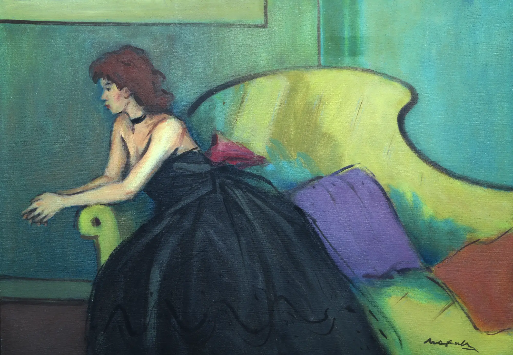 Girl on Yellow Setee