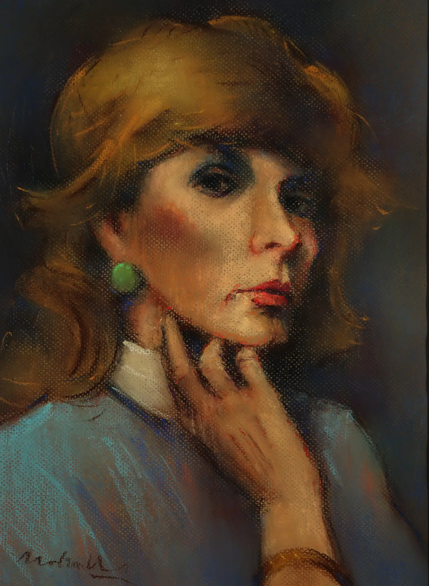 Girl with Green Earing