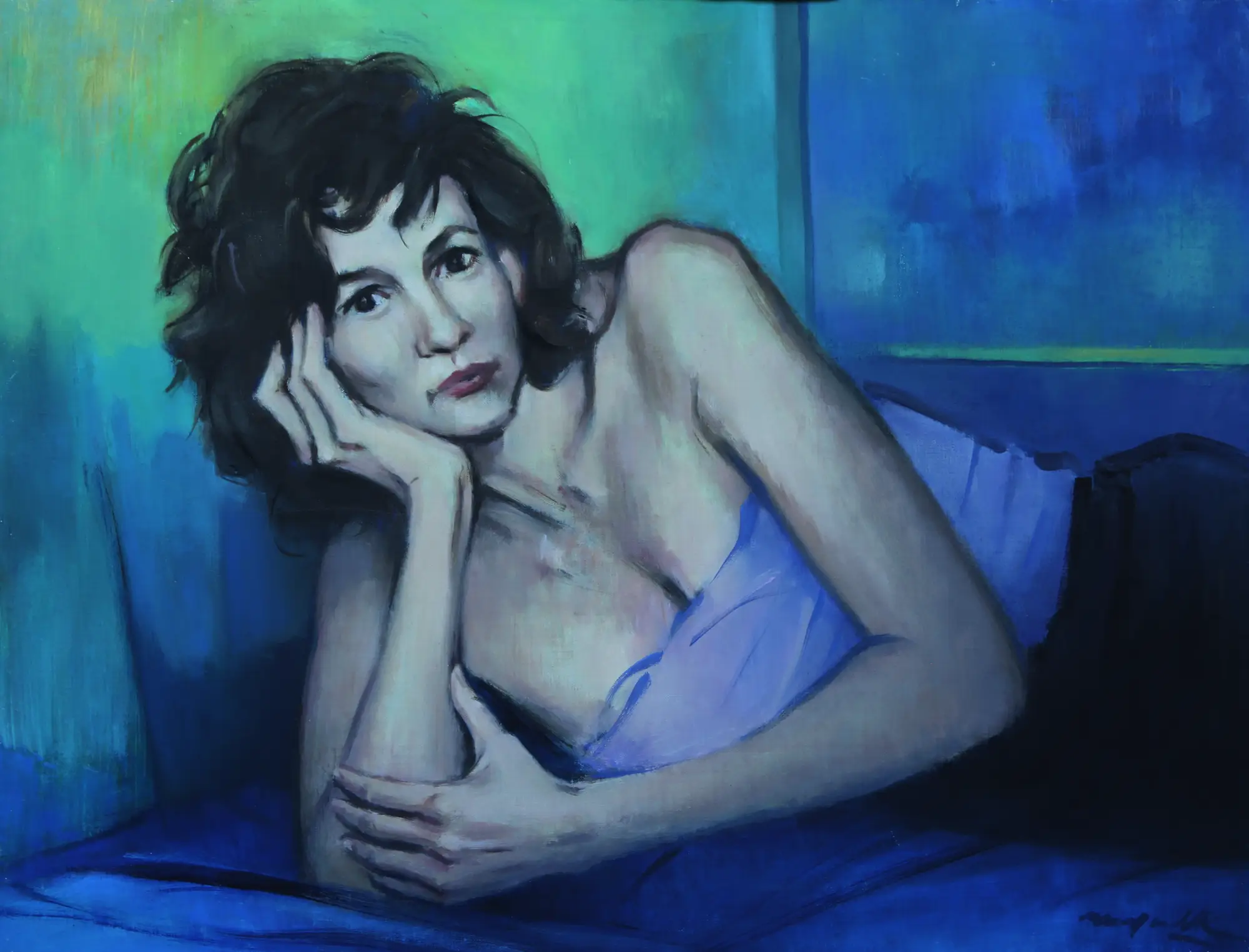 Girl Leaning on Elbow