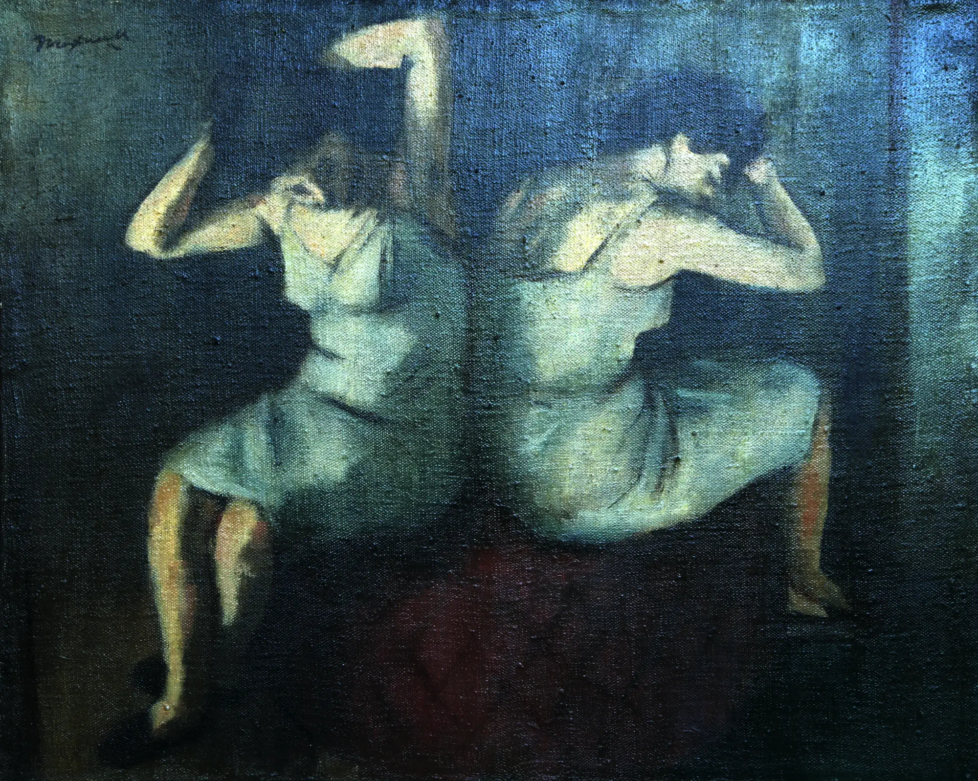 Two Girls Adjusting Hair