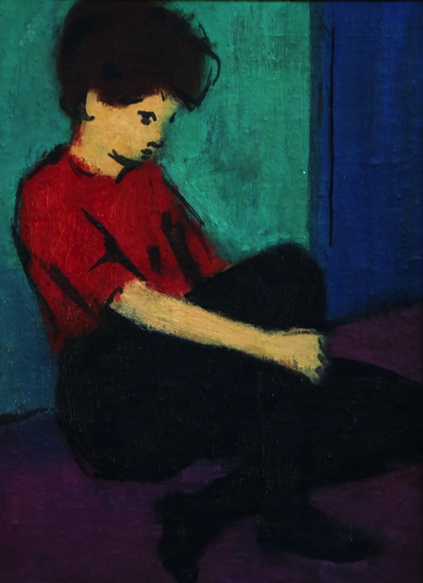 Seated Dancer (Red and Black)