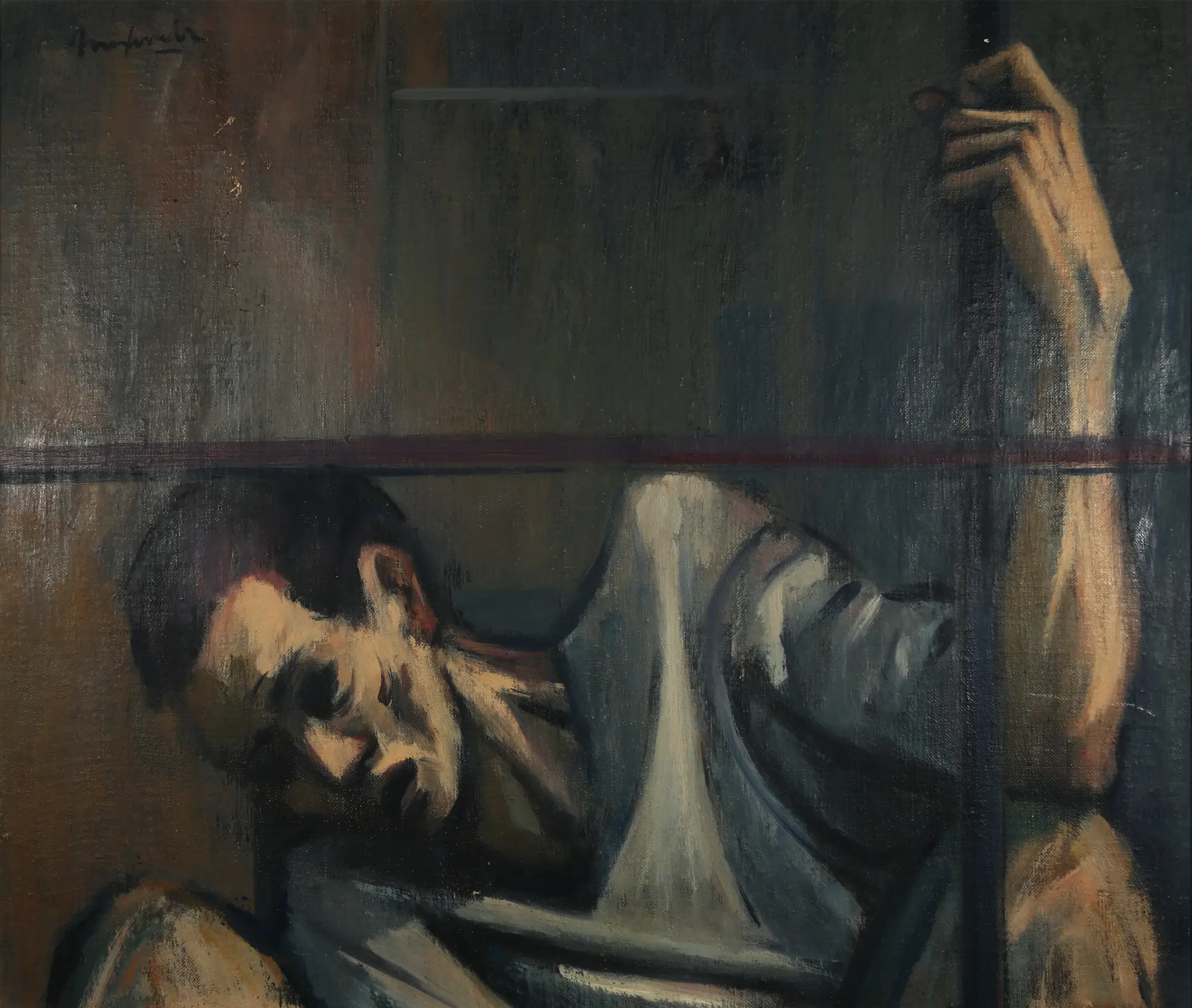 Man Sitting Behind Bars