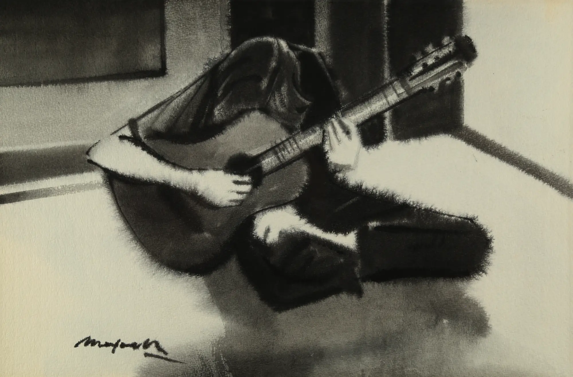 Guitarist in Lotus Flower Position