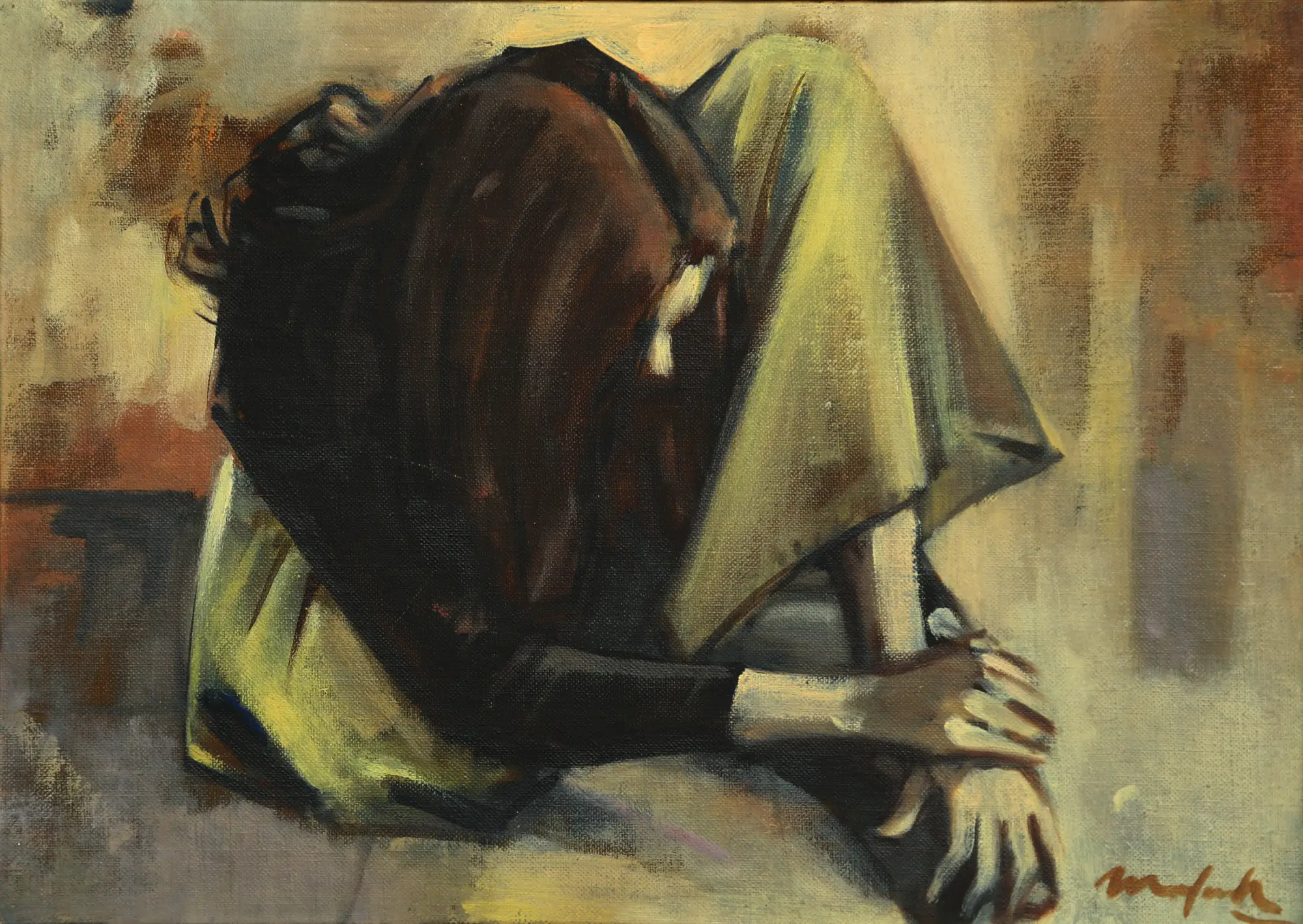 Woman on Floor with Yellow Skirt