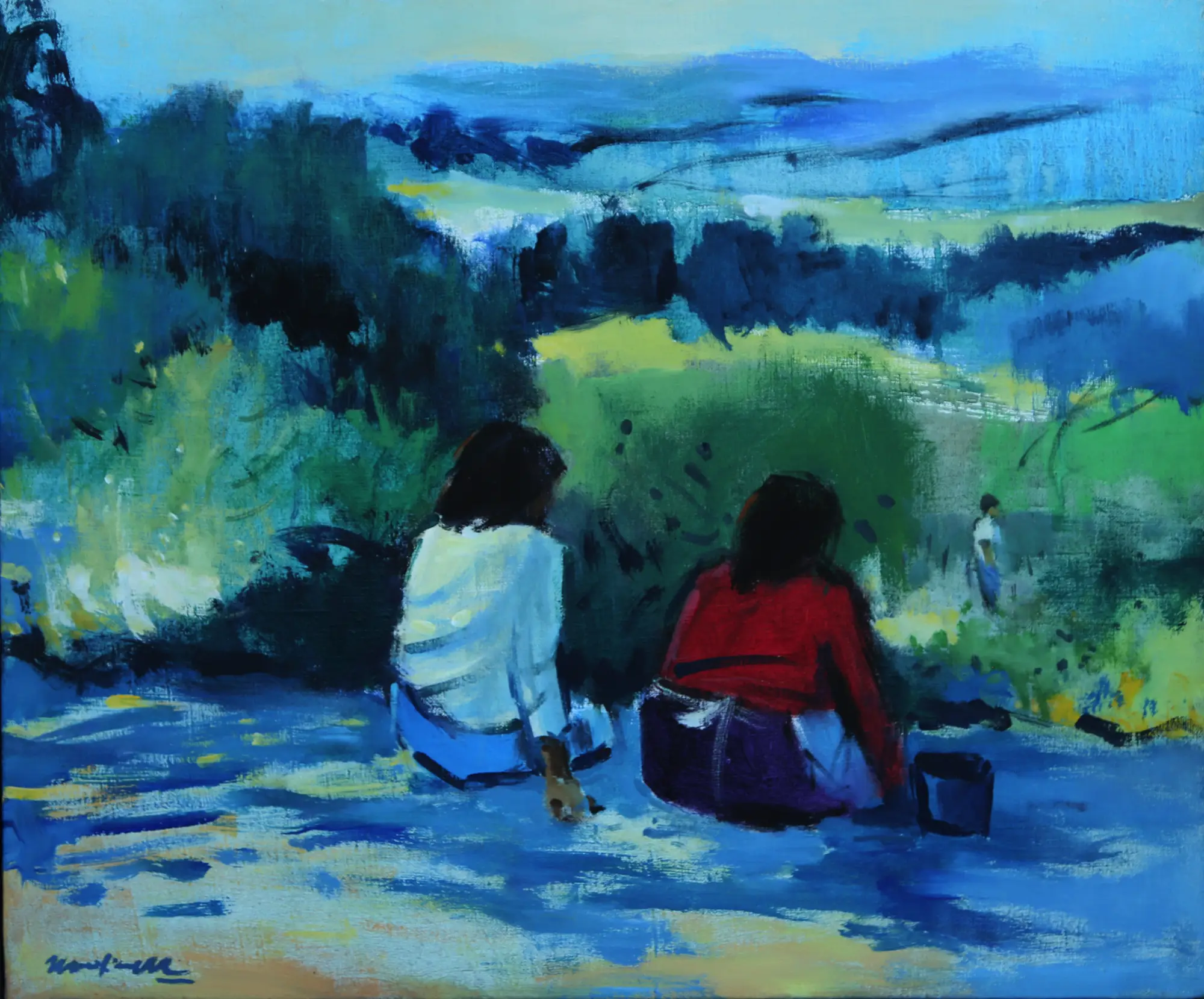 Landscape with Two Seated Woman