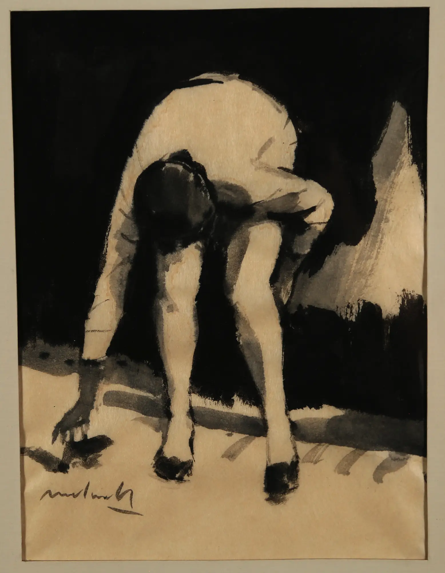 Woman Reaching for Slipper