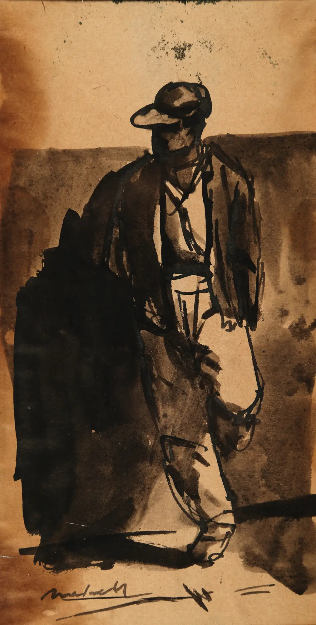 Boy Standing Against Wall