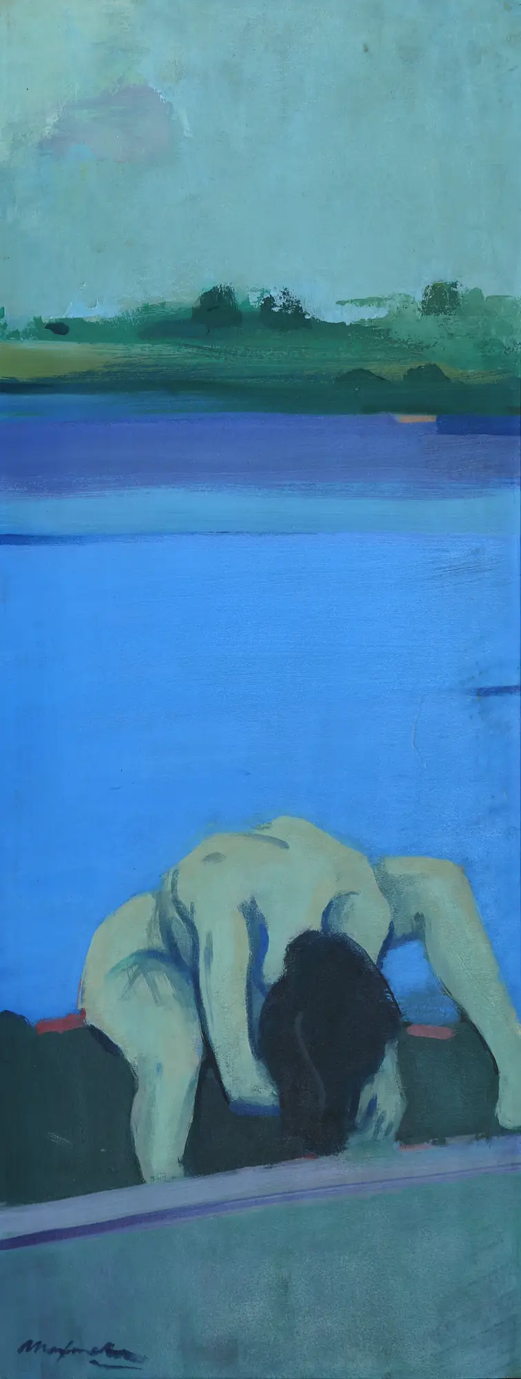 Woman Bathing in Lake