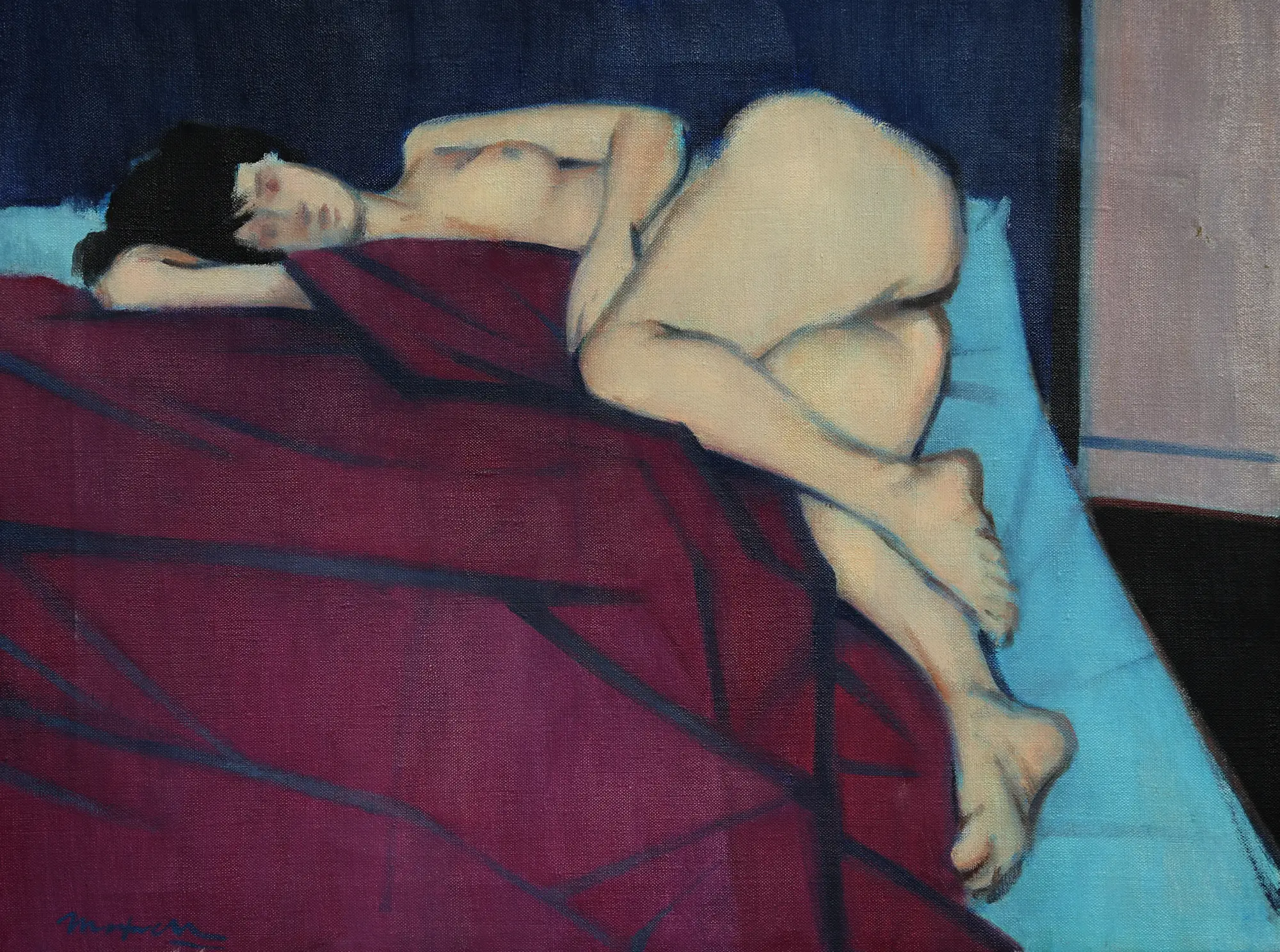 Nude and Red Blanket