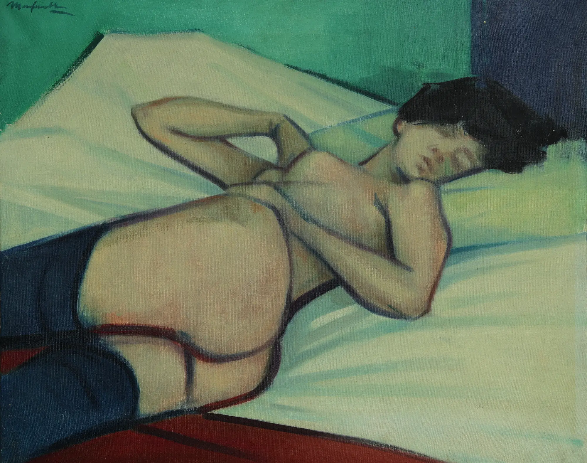 Reclining Nude with Blue Stockings