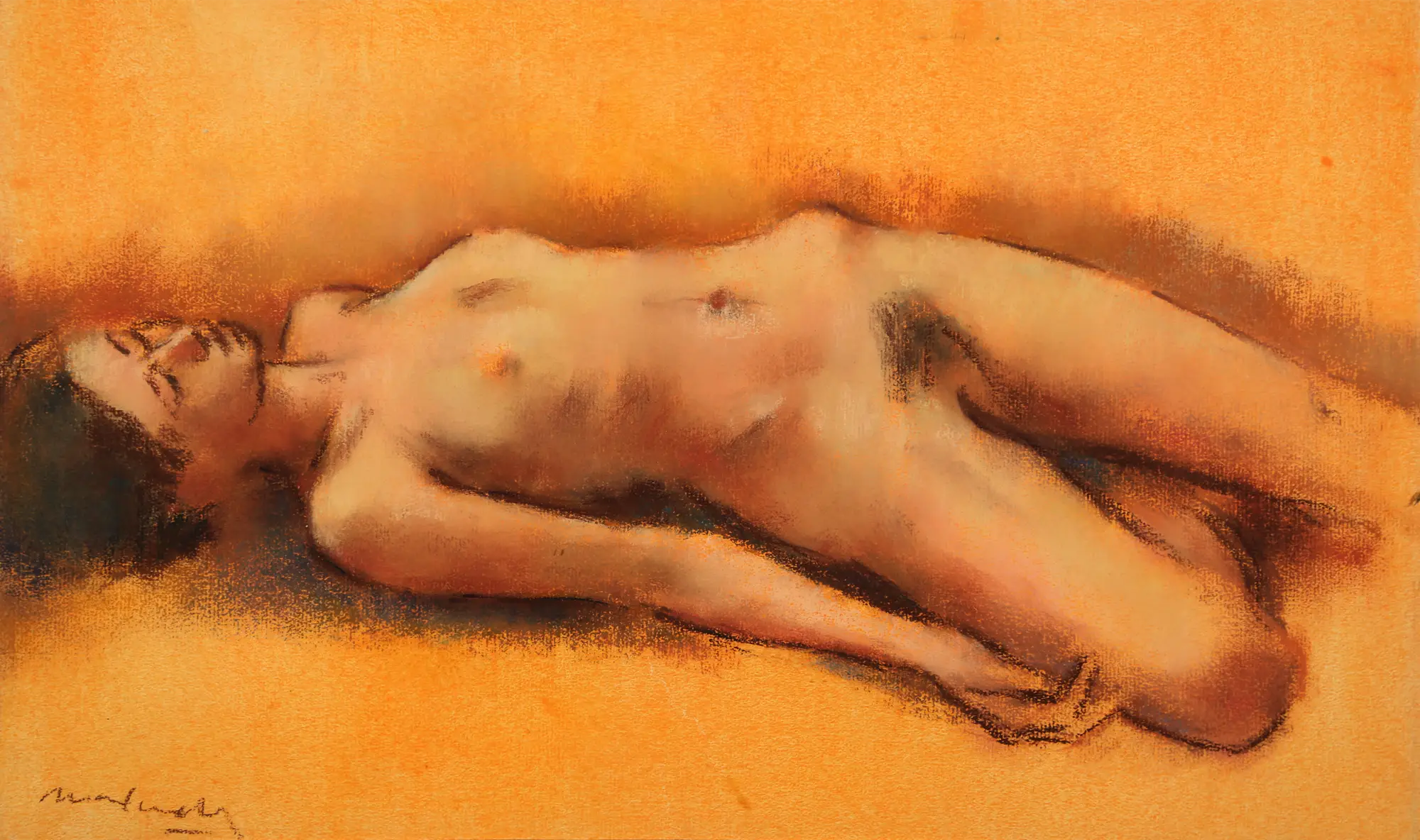 Naked Young Woman Lying Down