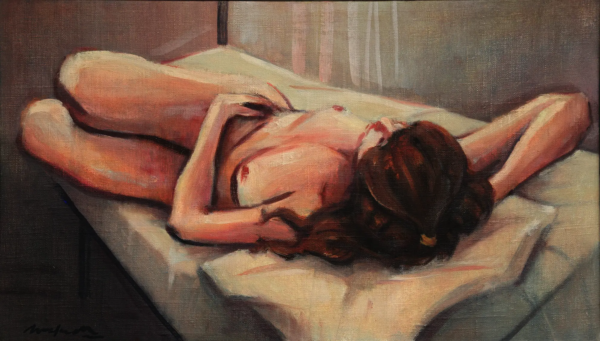 Woman Lying on Bed