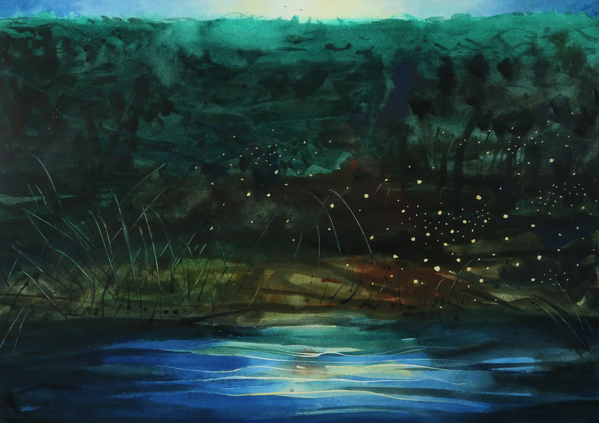 River with Fireflies