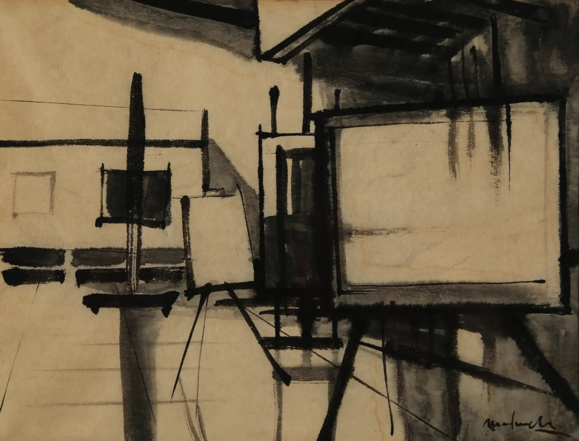 Studio Interior with Easels