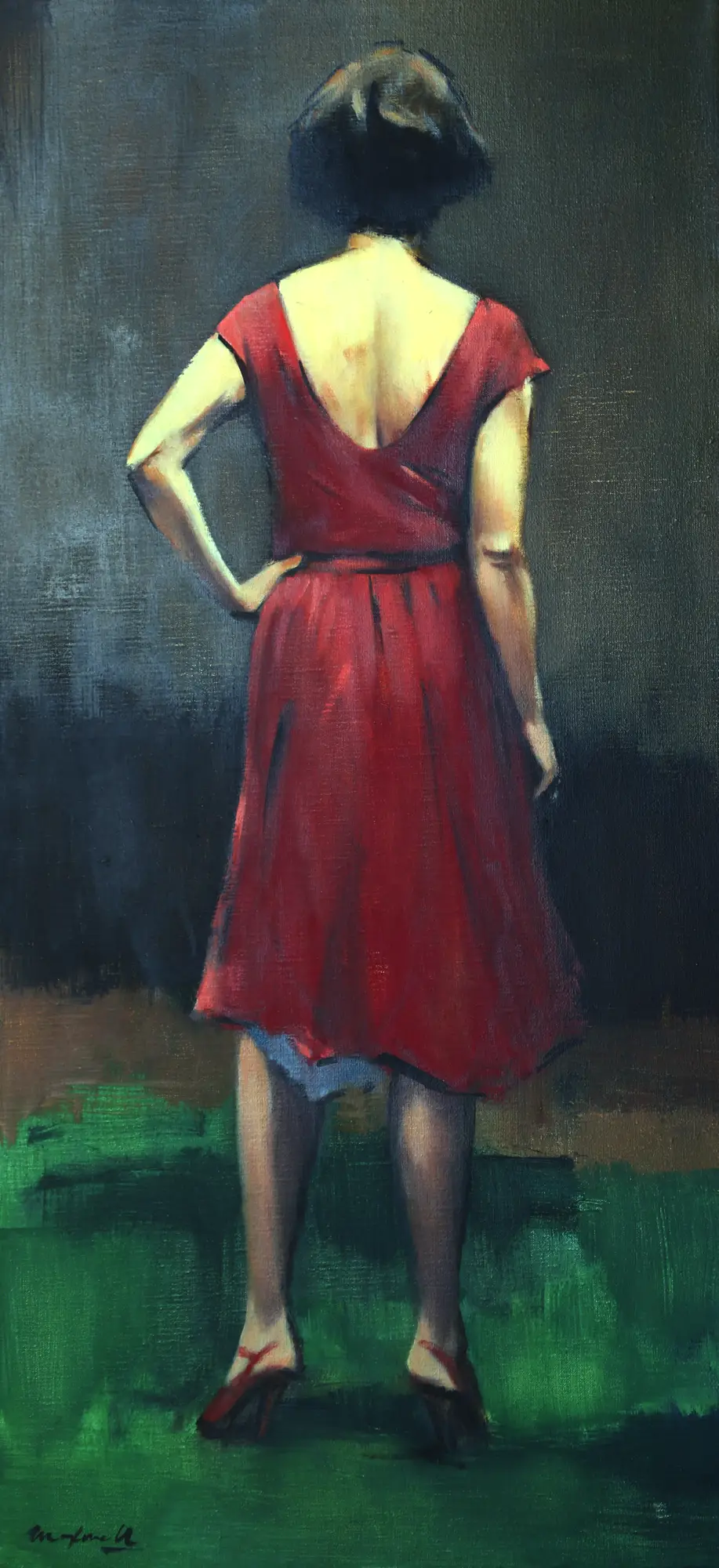 686 – Standing Girl in Red Dress