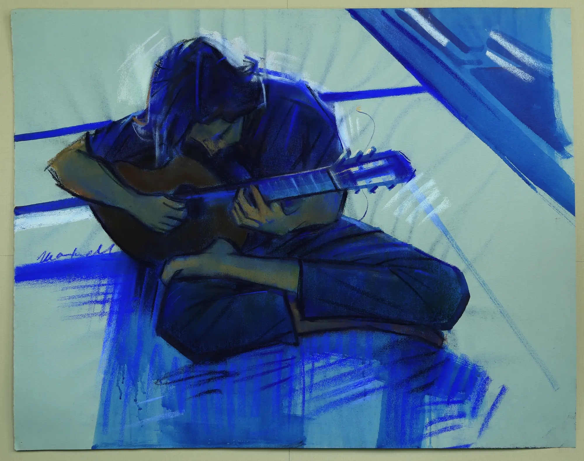S/# Blue Guitar Player